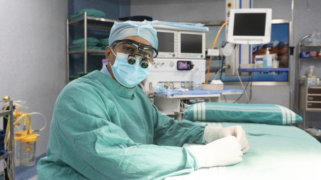 Dr Sravan in Cath lab in basavanagudi