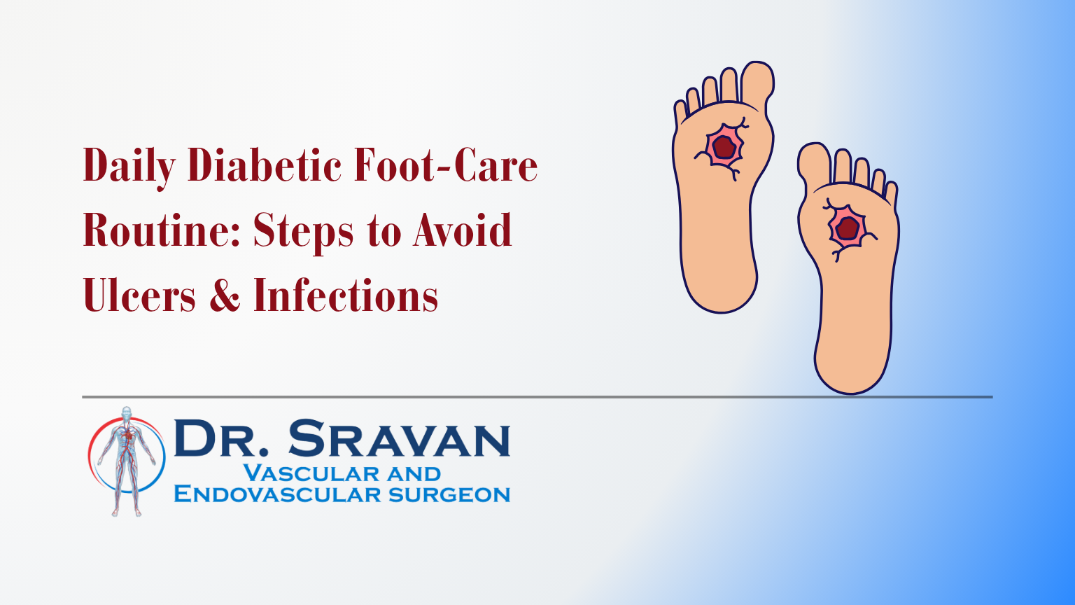 Daily Diabetic Foot-Care Routine: Steps to Avoid Ulcers & Infections